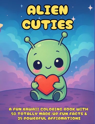 Alien Cuties Kawaii coloring book cover