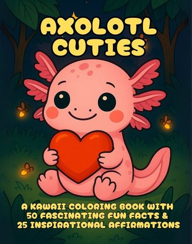 Axolotl Cuties Kawaii coloring book cover